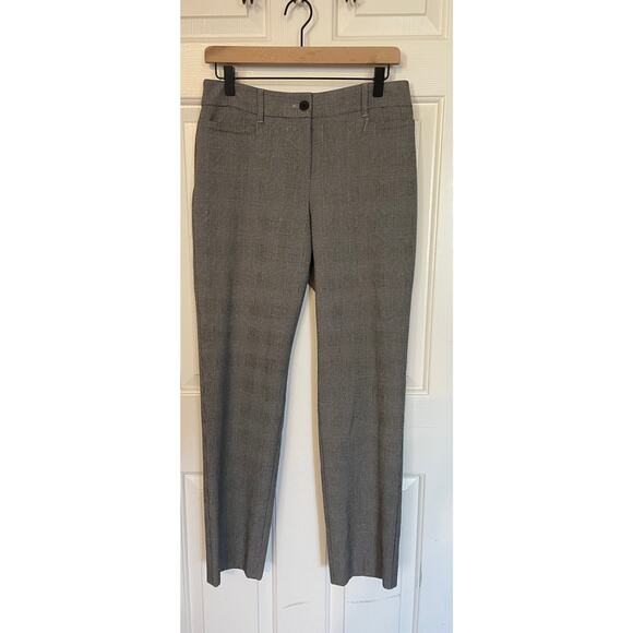 Talbots Pants - Talbots Curvy Womens Size 4 Dress Pants Gray Checker Pattern Pockets Sewn Shut